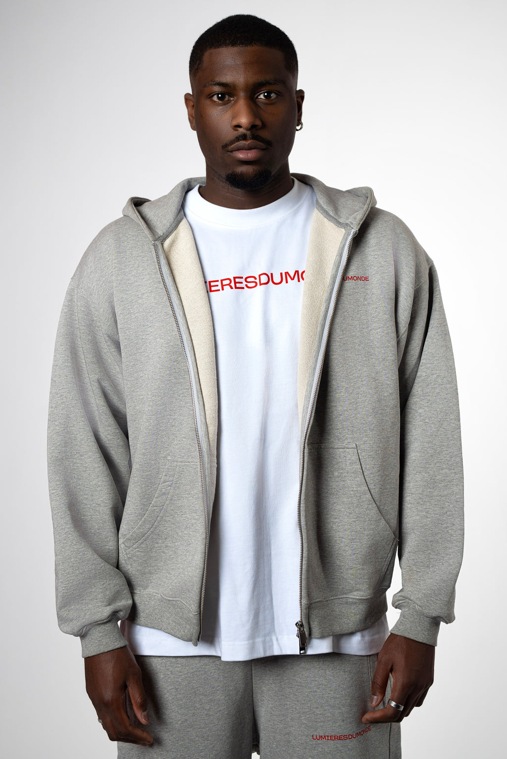 Hoodie avec zip "AKD" grey
