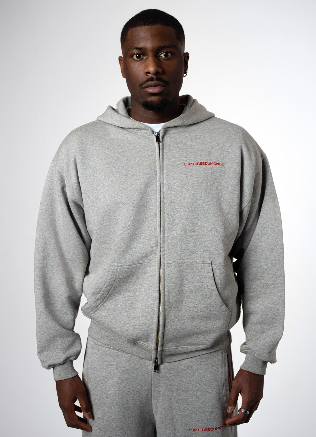Hoodie avec zip "AKD" grey