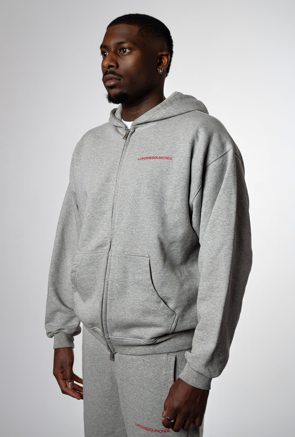 Hoodie avec zip "AKD" grey